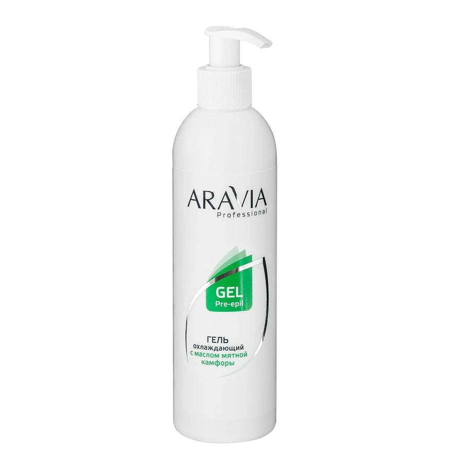 Охолоджуючий гель перед депіляцією ARAVIA Professional Pre-Epil Gel with Mint Camphor Oil з олією м`ятної камфори 300 мл