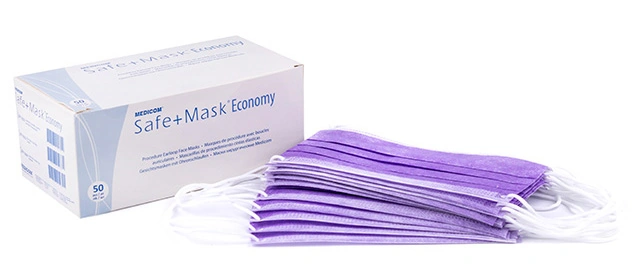 Процедурні маски з петлями для вух Medicom Safe+Mask Economy Lavender лавандові 50 шт