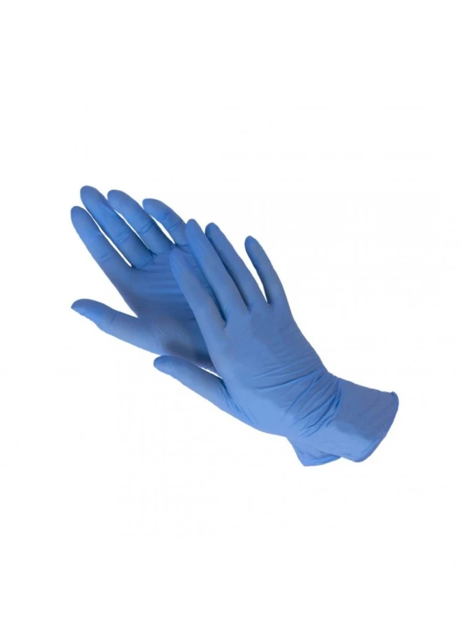 Рукавички нітрилові неопудрені S Mercator Medical Nitrylex Basic Blue Gloves S (6-7) блакитні 100 шт
