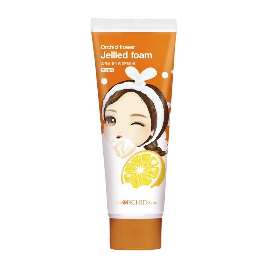 Желейна очищаюча пінка для обличчя The Orchid Skin Flower Jellied Foam Bbo Yan Jelly з екстрактом помело, обліпихи та вітамінами 120 мл