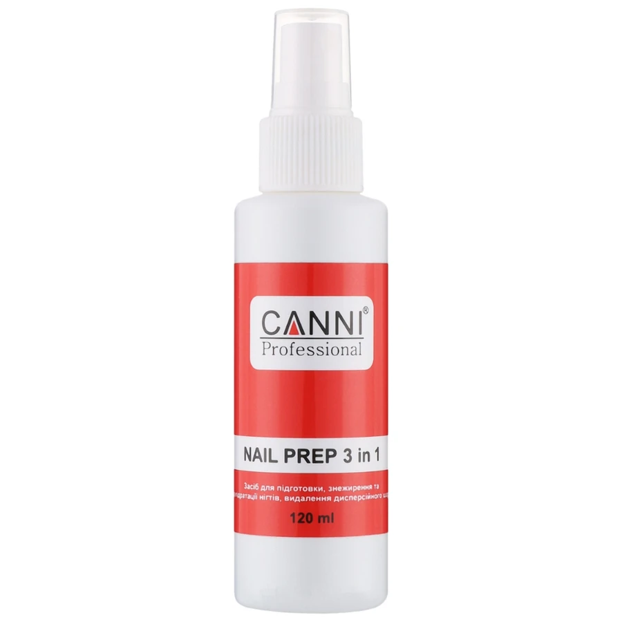 Засіб для знежирення та дегідратації нігтів Canni Nail Prep with Spray з розпилювачем 120 мл