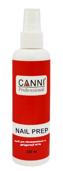 Засіб для знежирення та дегідратації нігтів Canni Nail Prep with Spray з розпилювачем 220 мл