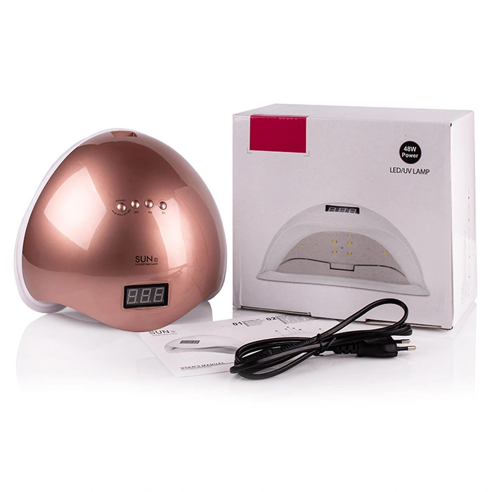UV/LED лампа 2в1 SUNUV LED+UV SUN 5 ROSE рожева 48W