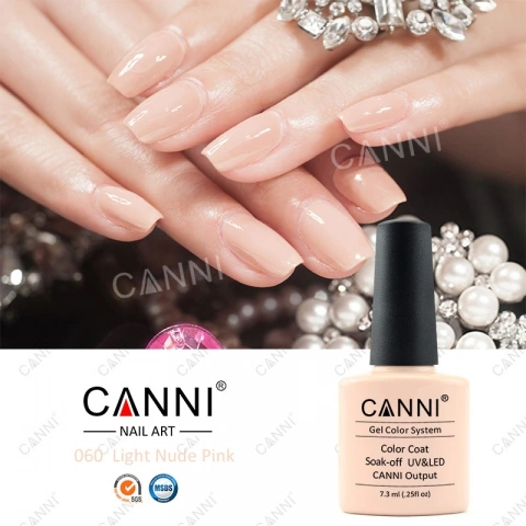 Гель-лак Canni Gel Polish №60 ніжно-кремовий, емаль 15 мл