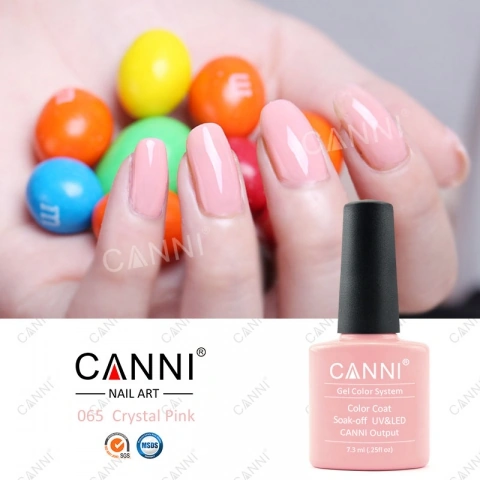 Гель-лак Canni Gel Polish №65 блідо-рожевий, емаль 15 мл