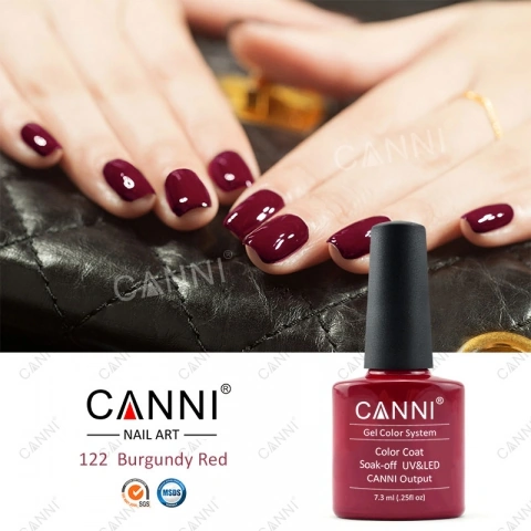 Гель-лак Canni Gel Polish №122 бордовий, емаль 15 мл