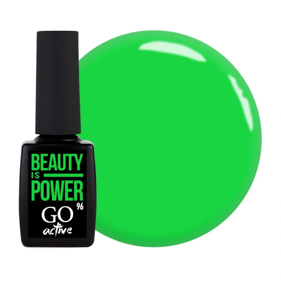 Гель-лак GO Active Gel Polish 096 яскравий світло-зелений, емаль 10 мл