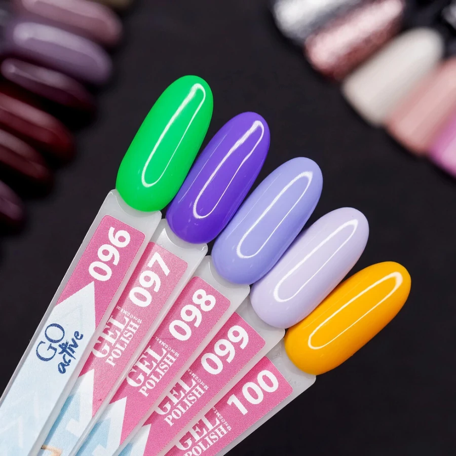 Гель-лак GO Active Gel Polish 096 яскравий світло-зелений, емаль 10 мл
