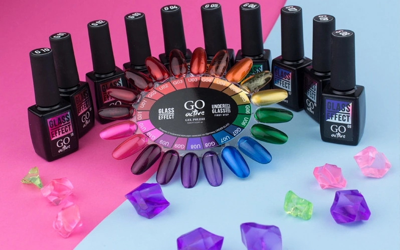 Гель-лак GO Active Glass Effect 05 напівпрозорий гарбузово-жовтий, вітражний 10 мл