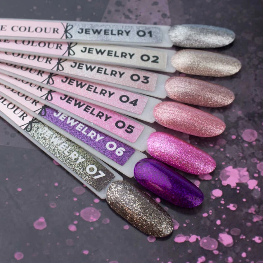Гель-лак Couture Colour Gel Polish Jewelry 07 напівпрозорий чорний, з дрібною золотою мікрослюдою 9 мл