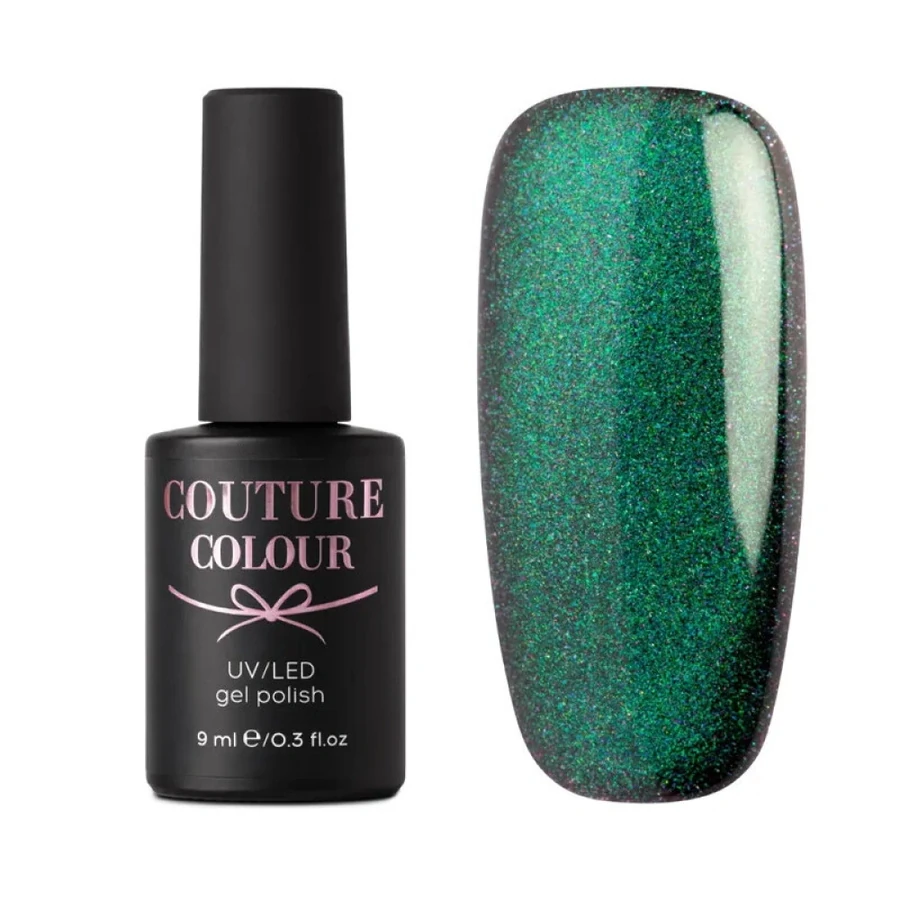 Магнітний гель-лак Couture Colour Galaxy Touch 03 напівпрозорий, смарагдово-зелений відблиск, хамлеон 9 мл