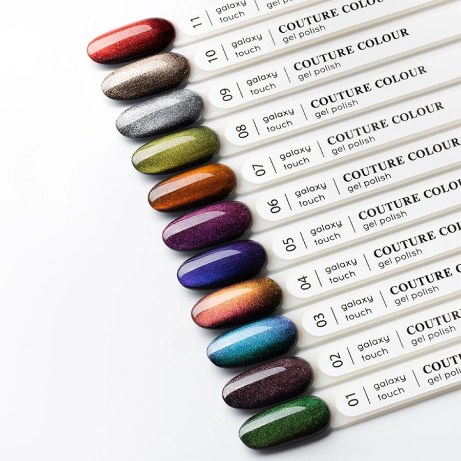 Магнітний гель-лак Couture Colour Galaxy Touch 03 напівпрозорий, смарагдово-зелений відблиск, хамлеон 9 мл