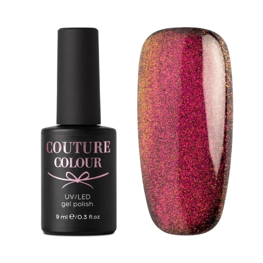 Магнітний гель-лак Couture Colour Galaxy Touch 04 напівпрозорий, золотисто-рожевий відблиск, хамелеон 9 мл