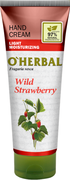 Крем для рук із суницею OHerbal Light Moisturizing Hand Cream Wild Strawberry 75 мл