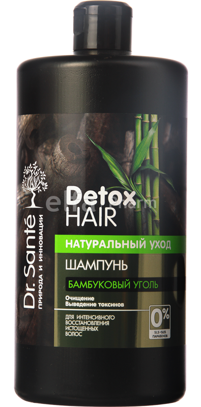 Шампунь для волосся Бамбукове вугілля Dr.Sante Detox Hair Shampoo 1000 мл