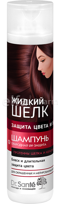 Шампунь Захист кольору та блиск Dr.Sante Liquid Silk Shampoo Protect Colors and Gloss 400 мл