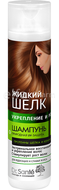 Шампунь Зміцнення та зростання Dr.Sante Liquid Silk Shampoo Strengthening and Growth 400 мл
