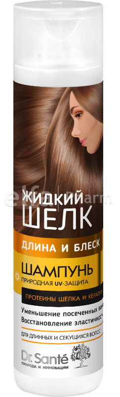 Шампунь Довжина та блиск Dr.Sante Liquid Silk Shampoo Length and Shine 400 мл