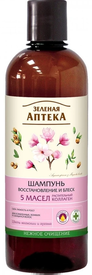 Шампунь Відновлення та блиск Зелена аптека Recovery and Shine Shampoo 500 мл