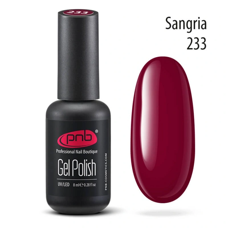 Гель-лак PNB №233 Sangria сангрія, емаль 8 мл