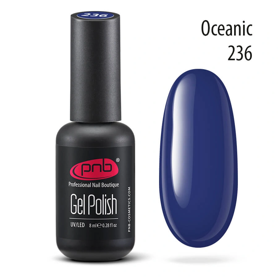 Гель-лак PNB №236 Oceanic синій, емаль 8 мл