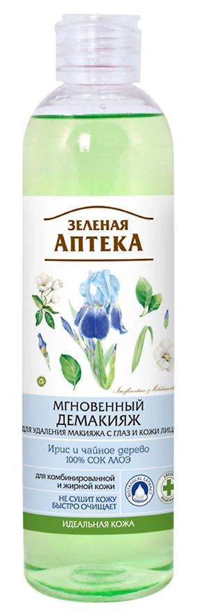 Миттєвий демакіяж Ірис та чайне дерево Зелена аптека Instant Make-up Remover Iris and Tea Tree 250 мл