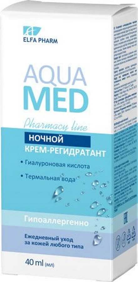Нічний крем-регідратант для обличчя Elfa Pharm Aqua Med Night Cream Rehydrate 40 мл