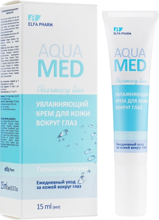 Зволожуючий крем для шкіри навколо очей Elfa Pharm Aqua Med Moisturizing Eye Cream 15 мл