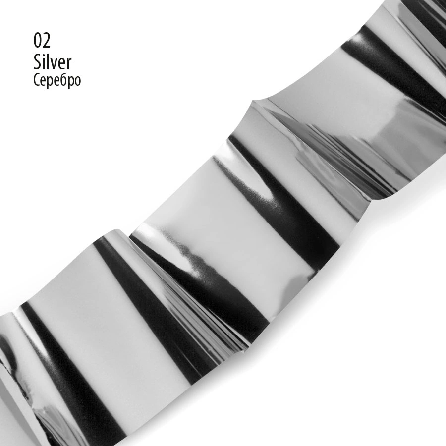 Фольга для лиття PNB 02 Срібло PNB Nail Art Transfer Foil 02 Silver