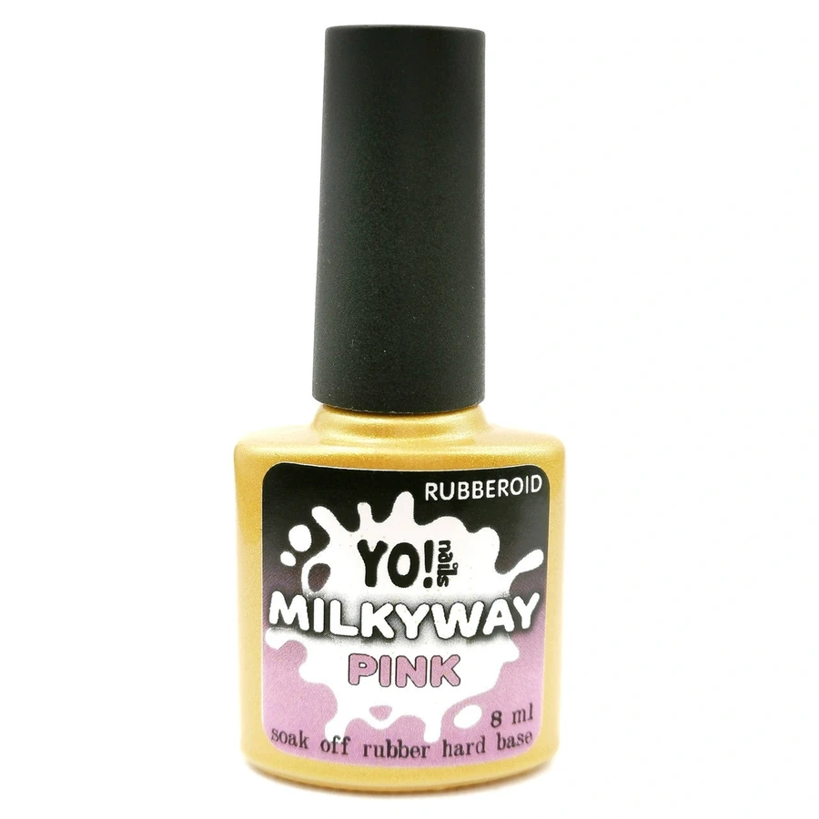 Базове покриття Рубіроїд Yo!Nails RubberOid Milkyway PINK Soak Off Hard Base 8 мл
