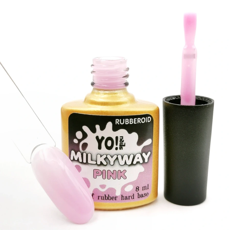Базове покриття Рубіроїд Yo!Nails RubberOid Milkyway PINK Soak Off Hard Base 8 мл