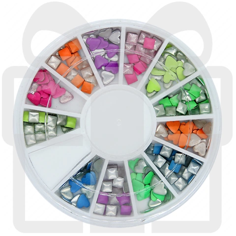 YRE Подарунок! Nail Art Fimo Colored Hearts