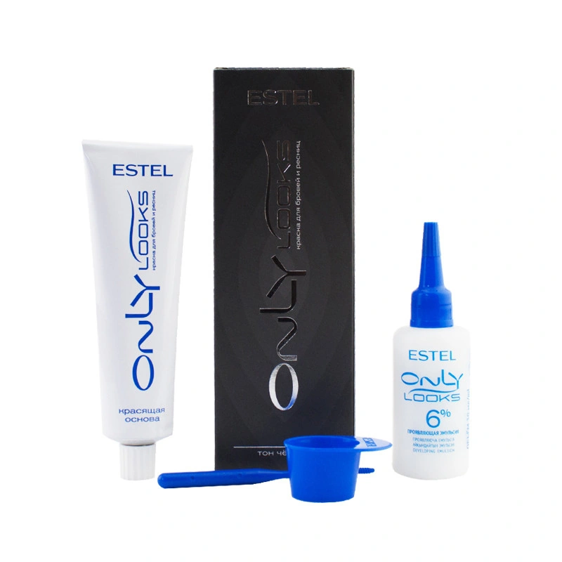 Фарба для брів та вій Estel Professional Eyebrow and Eyelash Color ONLY Looks 601 Black чорна 50 мл