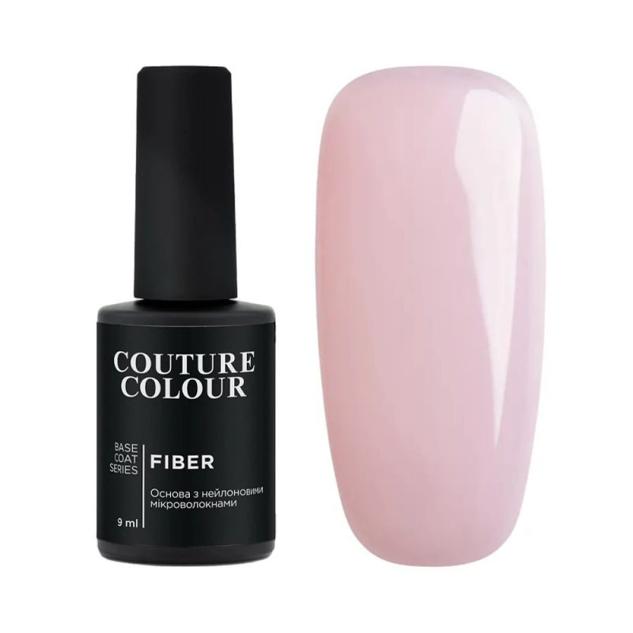 Зміцнююча база з нейлоновими мікроволокнами Couture Colour Revital Fiber Base 02 Clear Pink прозоро-рожевий 9 мл