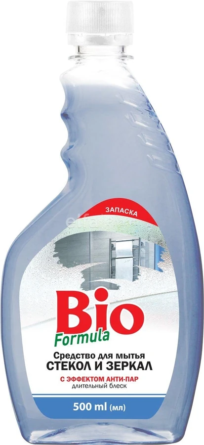 Засіб для миття скла та дзеркал антипар BIO Formula Glass and Mirror Cleaner Antipar запаска 500 мл