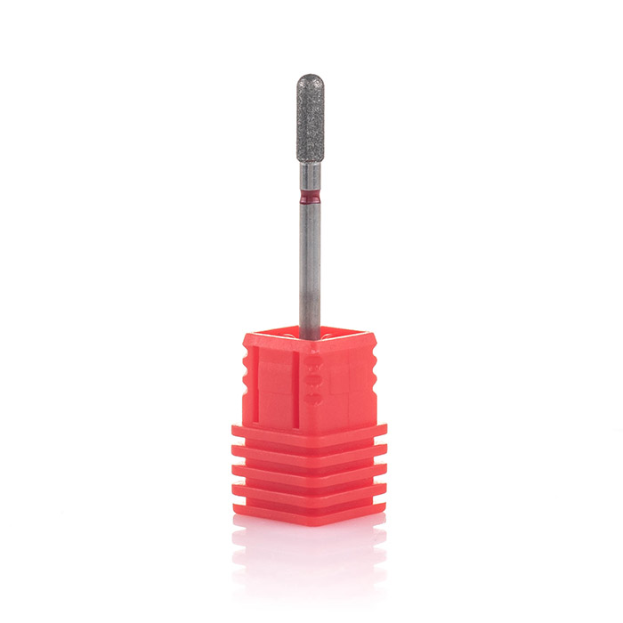 Насадка алмазна нирка закруглена Nail Perfect Diamond Nozzle Bud Rounded Tip Red червона, м`який абразив, діаметр 3 мм 3 мм