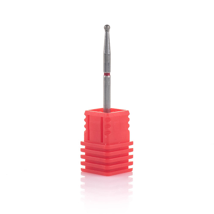 Насадка алмазна кулька Nail Perfect Diamond Nozzle Ball Red червона, м`який абразив 1.8 мм