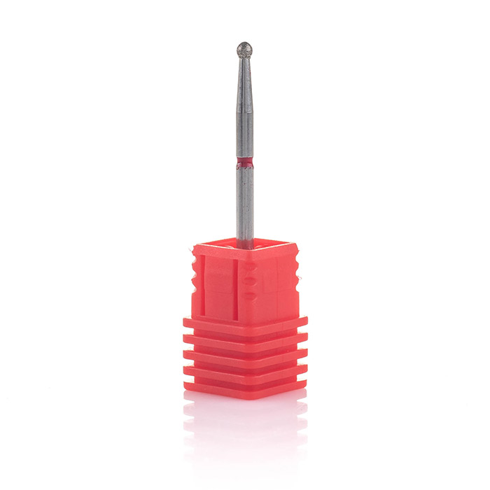 Насадка алмазна куля Nail Perfect Diamond Nozzle Ball Red червона, м`який абразив 2.1 мм