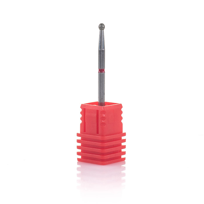 Насадка алмазна куля Nail Perfect Diamond Nozzle Ball Red червона, м`який абразив 2.3 мм