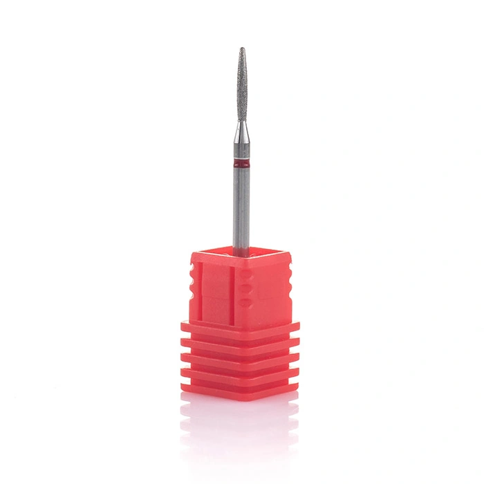 Насадка алмазна пуля Nail Perfect Diamond Nozzle Bullet Red червона, м`який абразив 1.6 мм