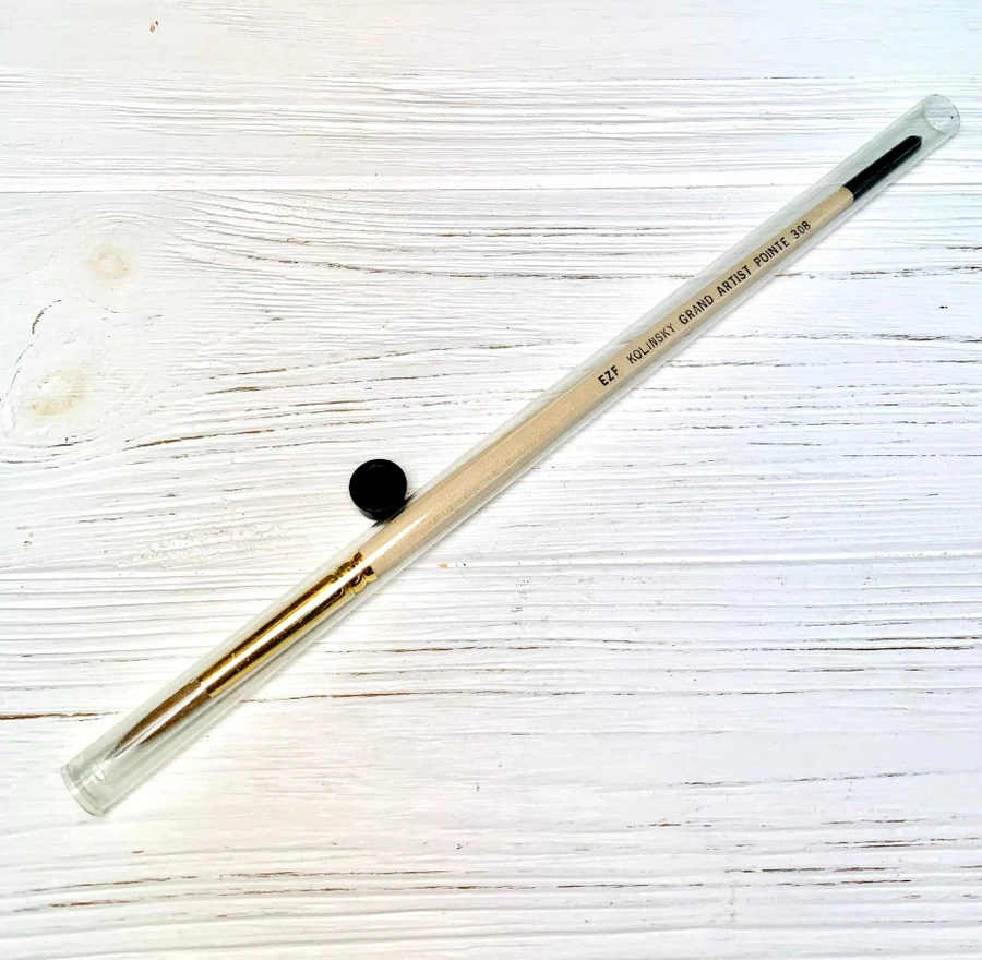 Круглий пензель для акрилового дизайну EzFlow Grand Artist Pointe Brush #308 соболь