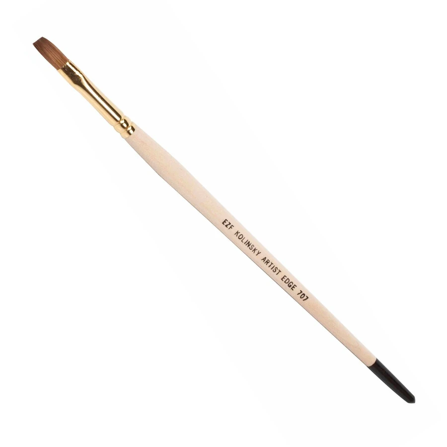 Плаский пензель для акрилу EzFlow Artist Edge Brush #707 соболь
