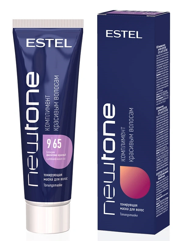 Тонкувальна маска для волосся Estel Professional Newtone 9/65 блондин фіолетово-червоний 60 мл