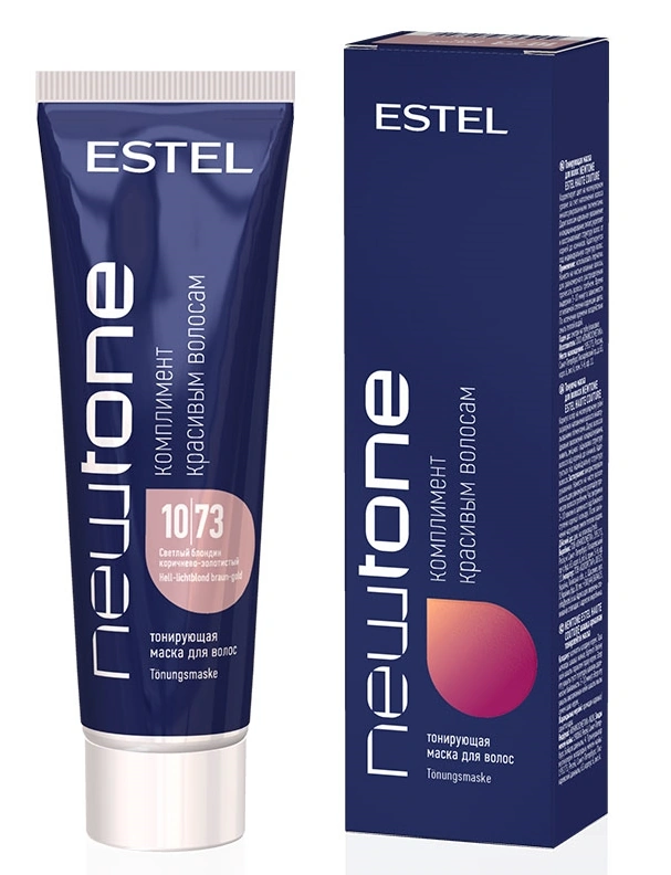 Тонкувальна маска для волосся Estel Professional Newtone 10/73 світлий блондин коричнево-золотистий 60 мл
