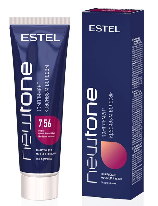 Тонкувальна маска для волосся Estel Professional Newtone 7/56 русявий червоно-фіолетовий 60 мл