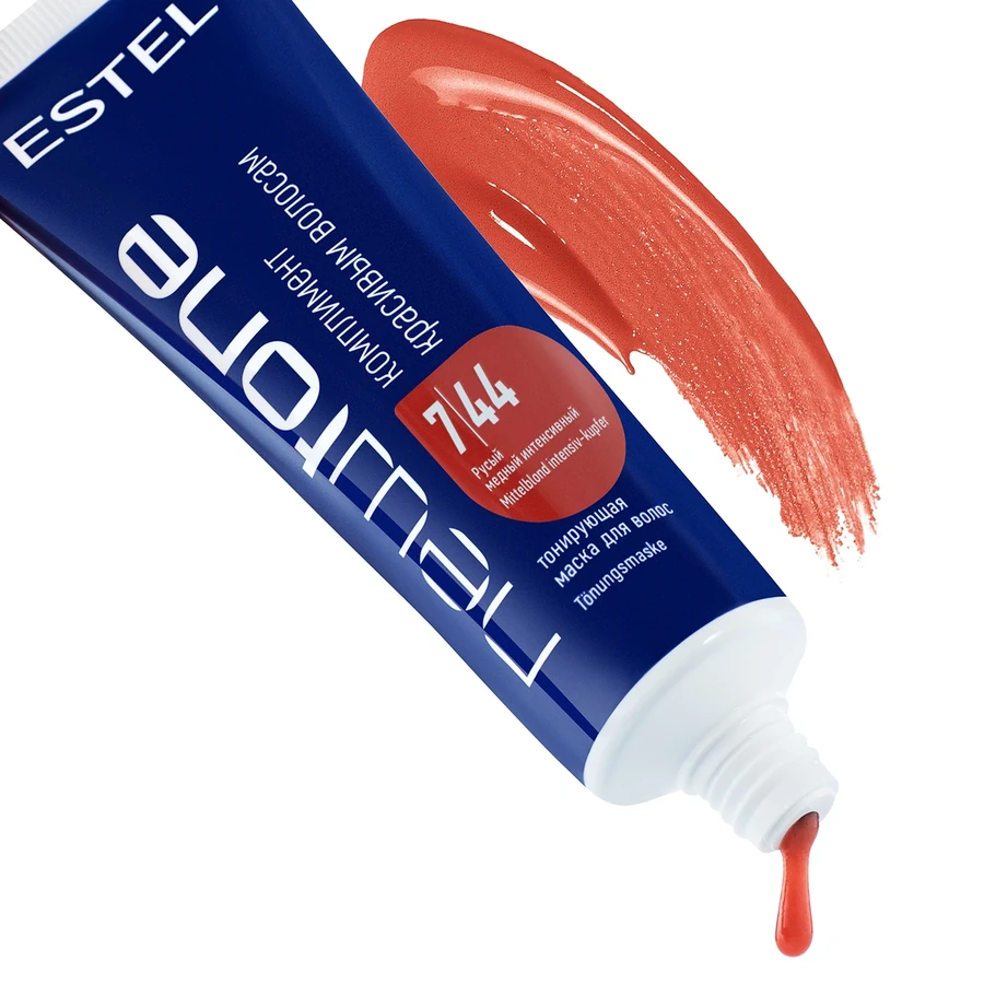 Тонкувальна маска для волосся Estel Professional Newtone 7/44 русий мідний інтенсивний 60 мл