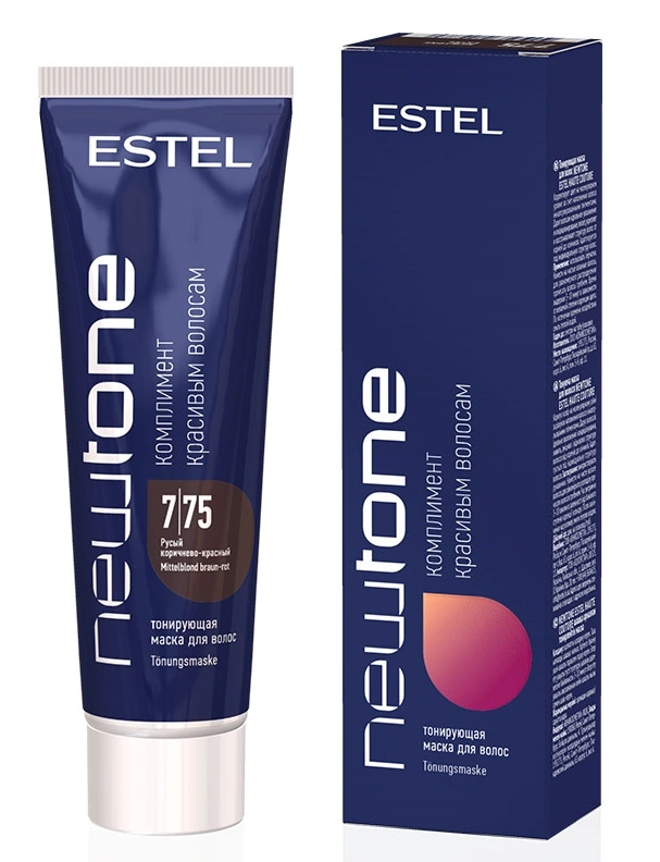 Тонкувальна маска для волосся Estel Professional Newtone 7/75 русявий коричнево-червоний 60 мл