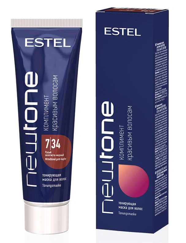 Тонкувальна маска для волосся Estel Professional Newtone 7/34 русявий золотисто-мідний 60 мл