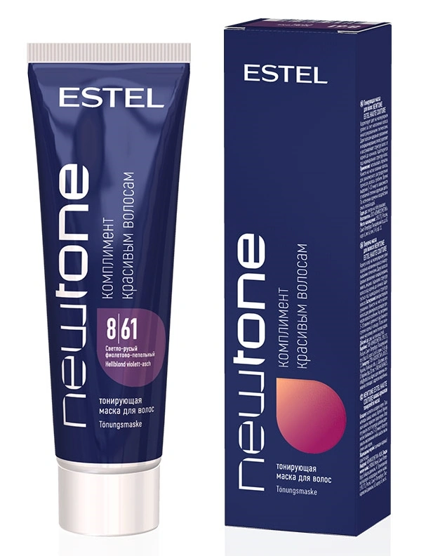 Тонкувальна маска для волосся Estel Professional Newtone 8/61 світло-русявий фіолетово-попелястий 60 мл
