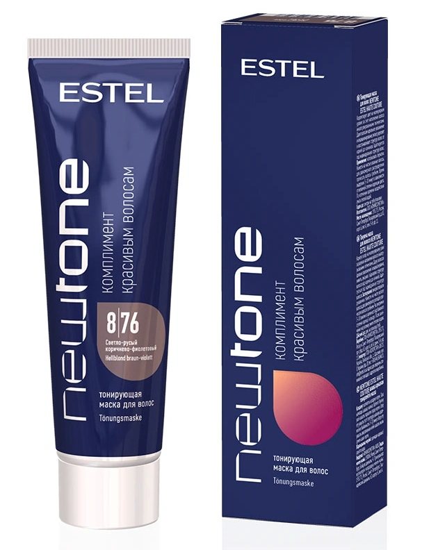 Тонкувальна маска для волосся Estel Professional Newtone 8/76 світло-русявий коричнево-фіолетовий 60 мл